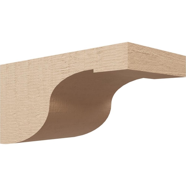 Ekena Millwork 7 in. x 7 in. x 14 in. Wide Del Monte Rough Cedar Woodgrain TimberThane Corbel, Primed Tan