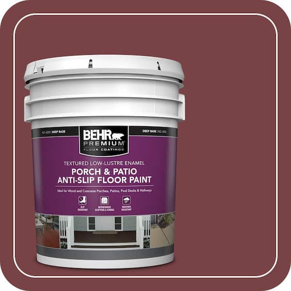 5 gal. #PFC-04 Tile Red Textured Low-Lustre Enamel Interior/Exterior Porch and Patio Anti-Slip Floor Paint