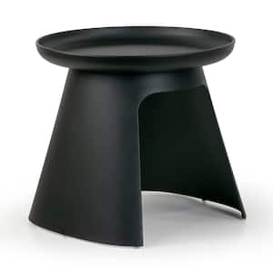 Balius 19.5 in. Black Round Plastic End Table
