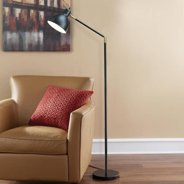 Cresswell 54.5 in. Articulating Floor Lamp with Antique Cresswell 54.5 in. Articulating Floor Lamp with Antique