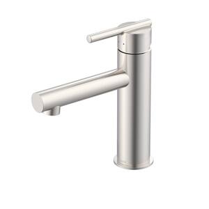 Parma Single Handle Single Hole Bathroom Faucet with Deckplate and Metal Touch Down Drain Included in Brushed Nickel
