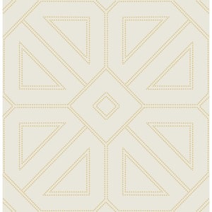 Gold Voltaire Beaded Geometric Wallpaper Border Sample