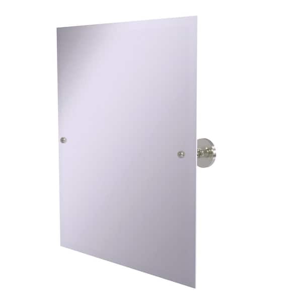 Allied Brass Prestige Skyline Collection Frameless Rectangular Tilt Mirror with Beveled Edge in Satin Nickel