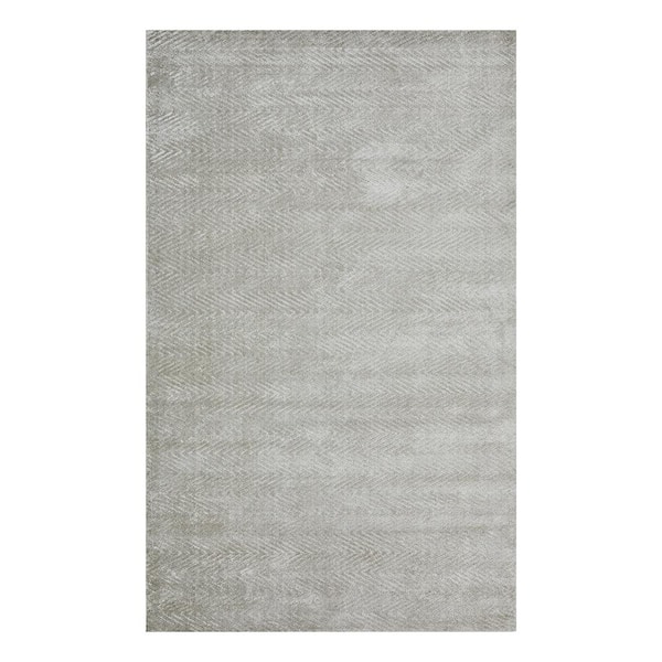 Solo Rugs Chevelle Contemporary Modern Bone 8 ft. x 10 ft. Hand-Knotted Area Rug