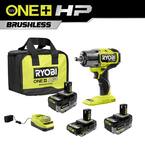 ONE+ 18V Lithium-Ion 2.0 Ah, 4.0 Ah, and 6.0 Ah HIGH PERFORMANCE Batteries and Charger Kit w/ HP Brushless Impact Wrench