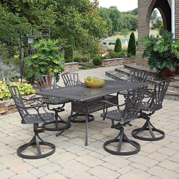 Home Styles Largo Taupe 7-Piece All-Weather Patio Dining Set