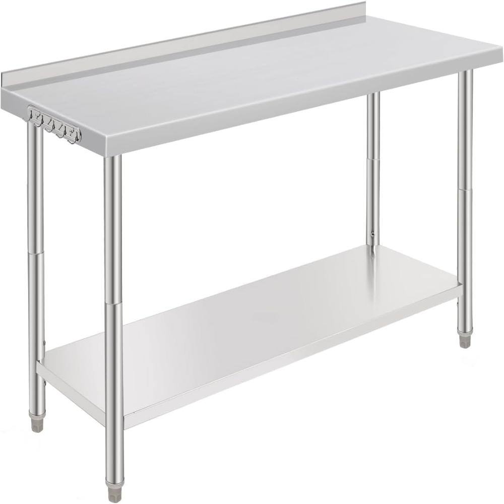 60x24x35 in. Stainless Steel Workbench with Backsplash & Adjustable Undershelf, Heavy Duty Prep Table for Kitchen Garage price history on PriceWatchPro