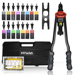 16'' Rivet Nut Tool Kit Nutserts Rivnut Hand Tool Set with 15PCS Metric and SAE Mandrels and 300PCS Rivet Nuts Assortment