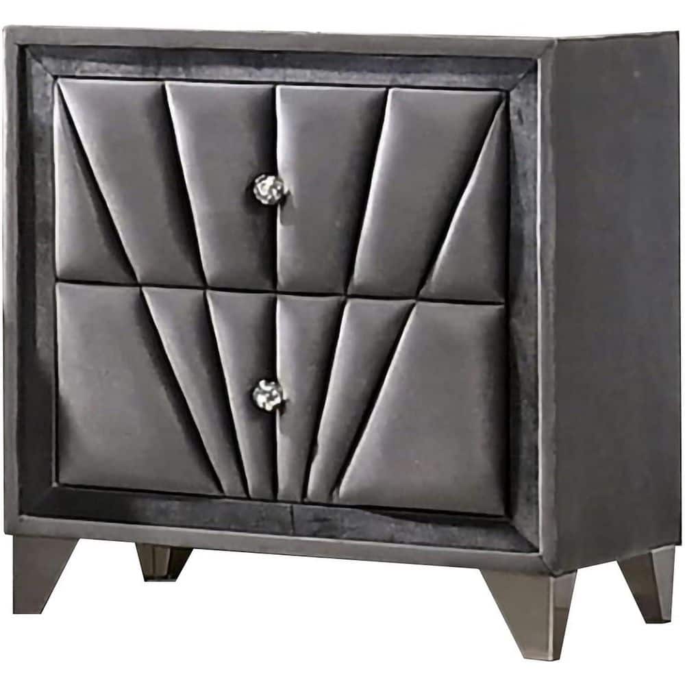 Gray 2 Drawer 18.13 in. W Nightstand with Sturdy Hardware and Ample Storage