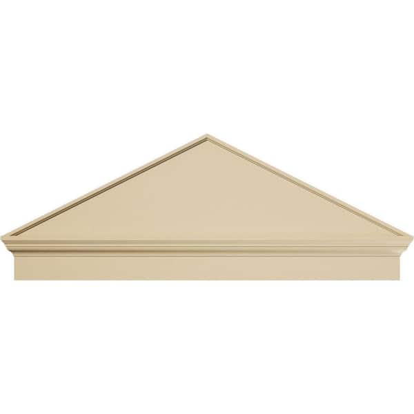 Ekena Millwork 52-in. W x 19-7/8-in. H x 2-3/4-in. P (Pitch 6/12) Peaked Cap Smooth Signature Urethane Combination Pediment, Primed Tan
