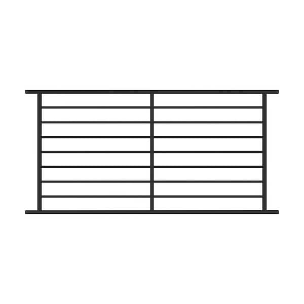 Fe26 Axis 34 in. H x 6 ft. W Black Steel Level Panel Pre-Assembled Railing Kit