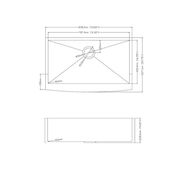 Alwen 30 X 21 Inch Brushed Stainless Steel Single Bowl Undermount