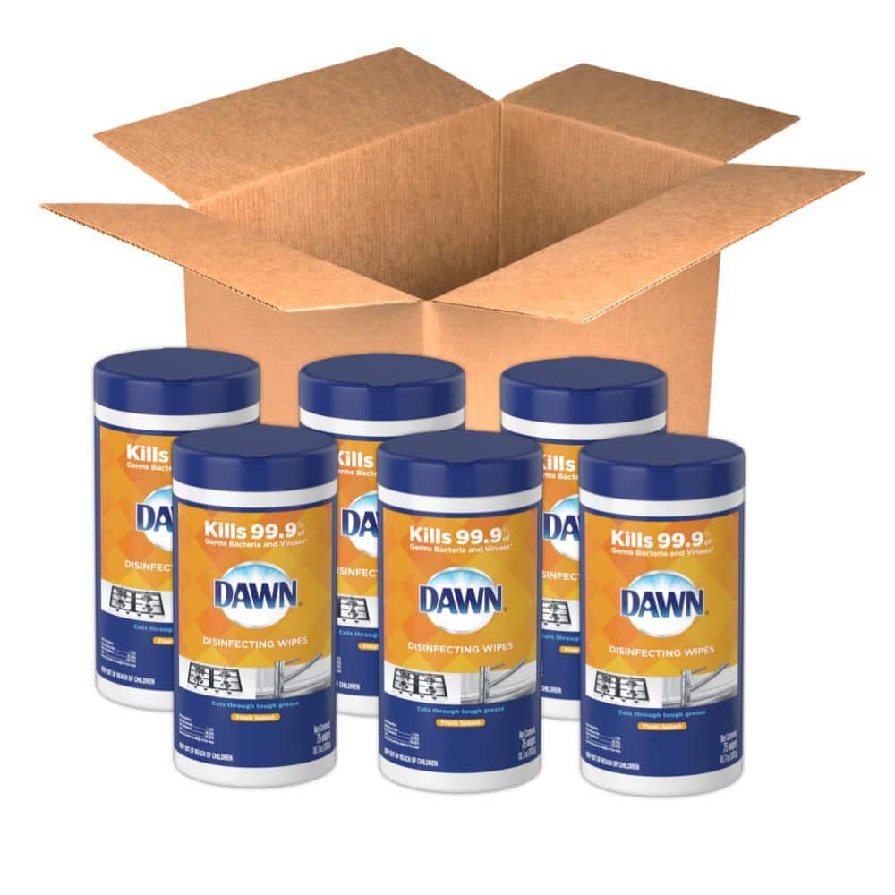 Dawn Fresh Splash Scent Disinfecting Wipes (75Count, Case of 6