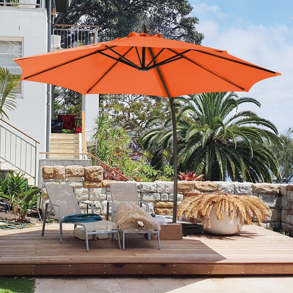 JEAREY 12 ft. Large Outdoor Aluminum Curvy Cantilever Offset Hanging