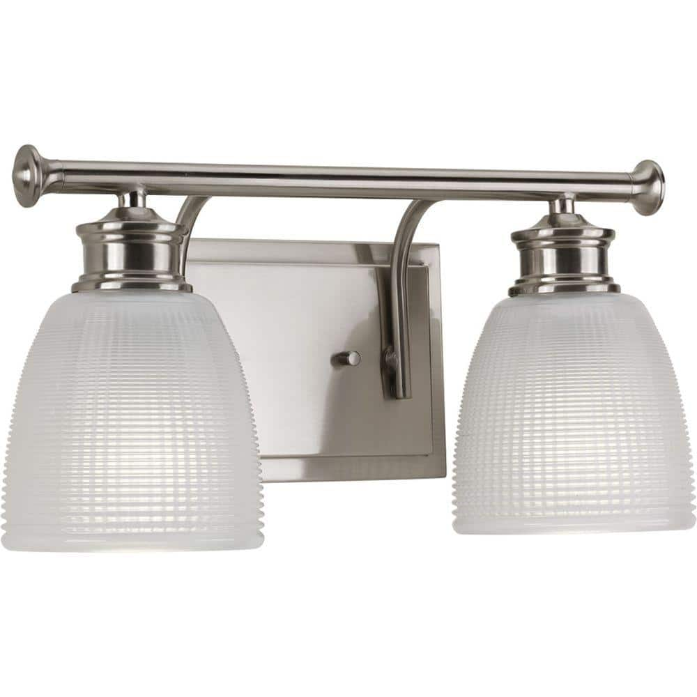 Progress Lighting Lucky Collection 2-Light Brushed Nickel Frosted ...