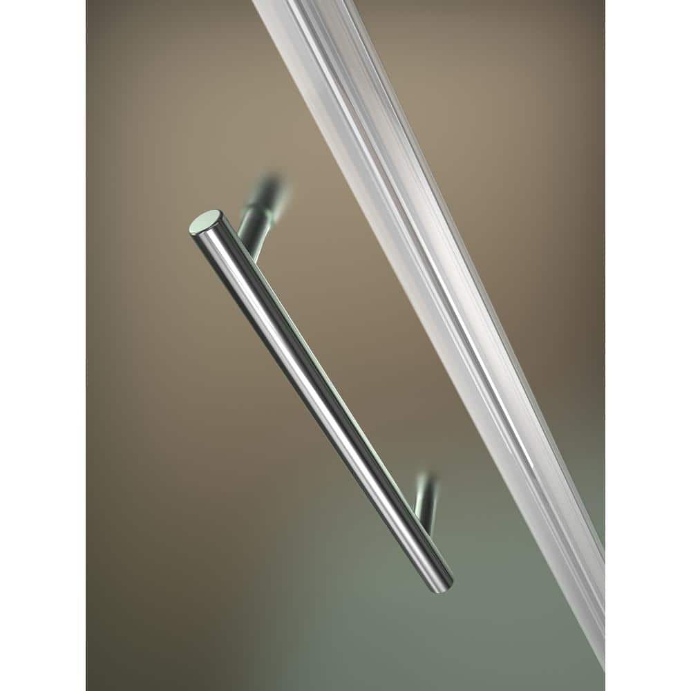 Belmore Chrome Frameless Hinged Shower Door with Frosted Glass