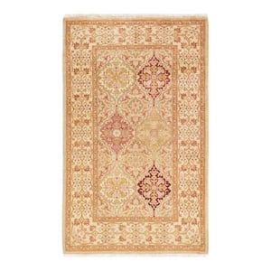 Mogul One-of-a-Kind Traditional Sand 3 ft. 3 in. x 5 ft. 2 in. Floral Area Rug
