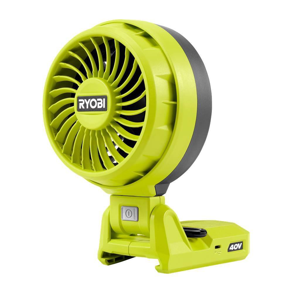thumbnail interactive-video image 1 of 18V Cordless Jobsite Fan With LED Light – For Ryobi Batteries, Variable Speed, Portable Indoor/Outdoor, Model PCL850B 1 of 6