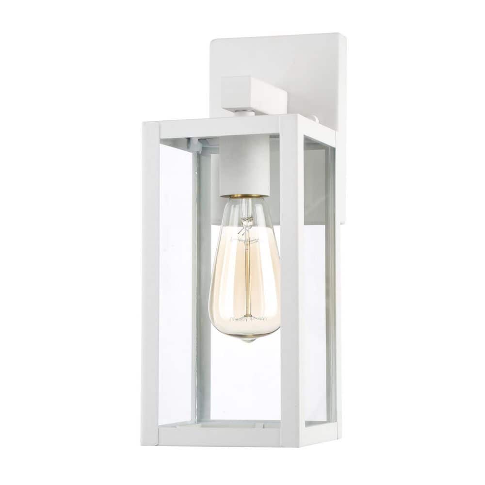 Martin 13 in. 1-Light White Hardwired Outdoor Wall Lantern Sconce with No Bulbs Included price history on PriceWatchPro