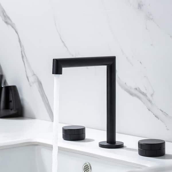 Staykiwi Double Handle Triple Hole Bathroom Faucet and Spot Resistant in Matte Black