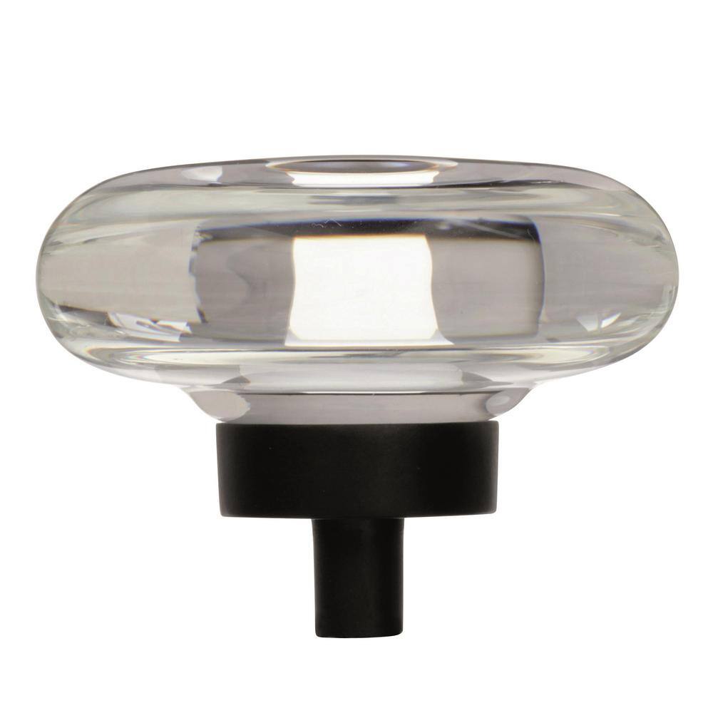 Clear and Black Bronze Round Cabinet Knob with Mounting Hardware