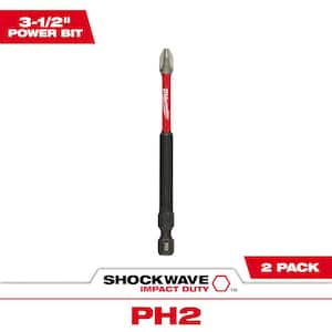SHOCKWAVE Impact Duty 3-1/2 in. Phillips #2 Alloy Steel Screw Driver Drill Bit (2-Pack)
