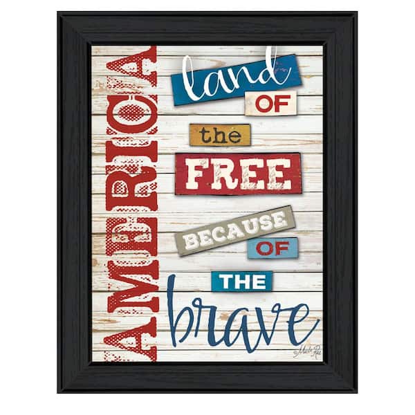 HomeRoots Charlie America Land of the Free 1-Piece Framed Wall Art 18 in. x 14 in.