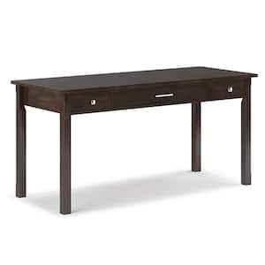 Avalon Solid Wood Contemporary 60 in. Wide Large Desk in Tobacco Brown