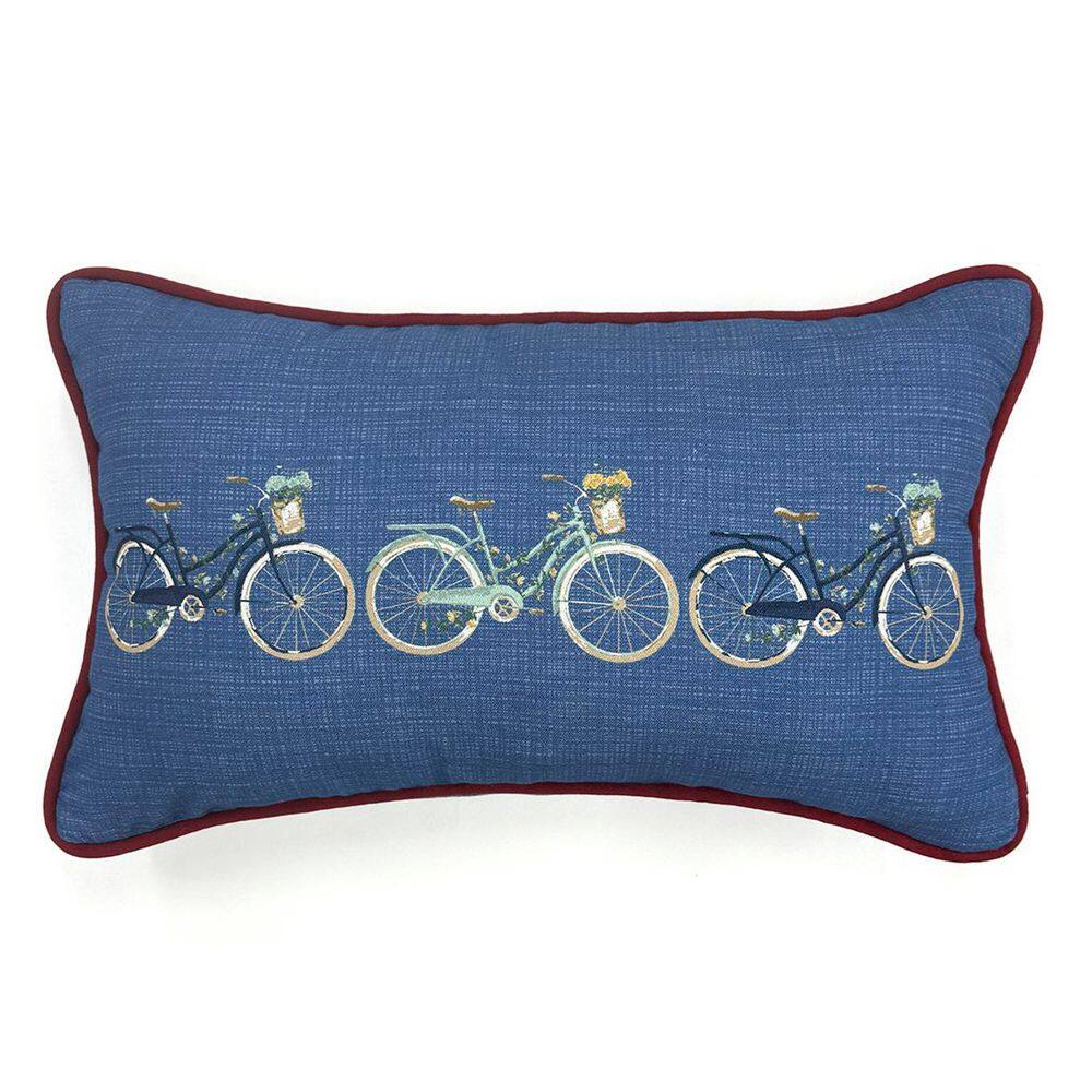 20 in. x 12 in. Outdoor Patio Lumbar Pillow in Bike Trio price history on PriceWatchPro