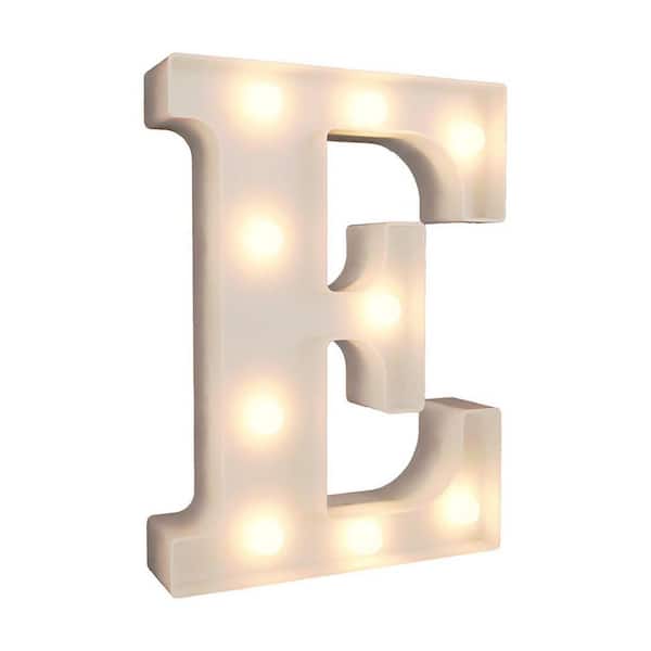 1 Pack LED Marquee Letter E Series Plastic Warm White Lighted Standing Decorative Alphabet Sign for Party Wedding