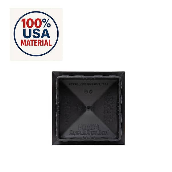 FENCE & DECK RITE Unique Design Post Caps, Fits Actual 4 x 4 Post, Reinforced Black Polypropylene (24-Pieces)