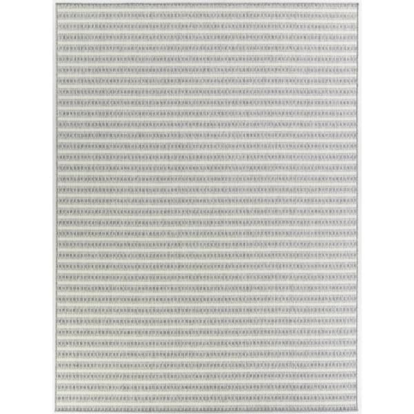 BALTA Niven Taupe 7 ft. 10 in. x 10 ft. Stripe Indoor/Outdoor Area Rug ...