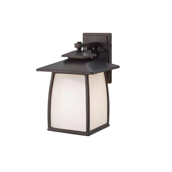 Generation Lighting Wright House 1-Light Oil-Rubbed Bronze Outdoor 13.875 in. Wall Lantern Sconce