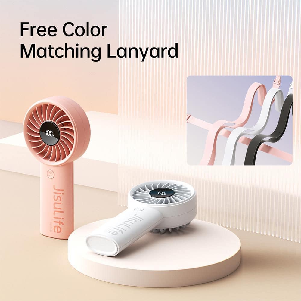 Life 4 5-Speeds Handheld Personal Fan with 3600 mAh Battery, Gray