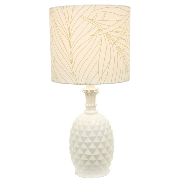Decor Therapy Pineapple 19 In White, Pineapple Table Lamp Next Day Delivery