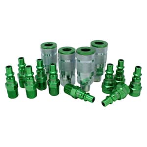 ColorFit by Milton Coupler & Plug Kit - (A-Style, Green) - 1/4 in. NPT, (14-Piece)