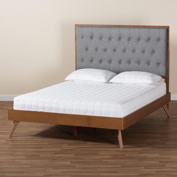 Baxton Studio Dericia Gray Wood Frame King Platform Bed 23712639