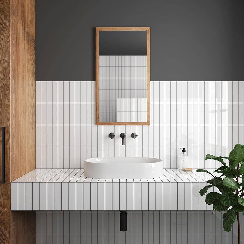 Glossy White Ceramic Subway Wall Tile 1.97'' x 7.87''