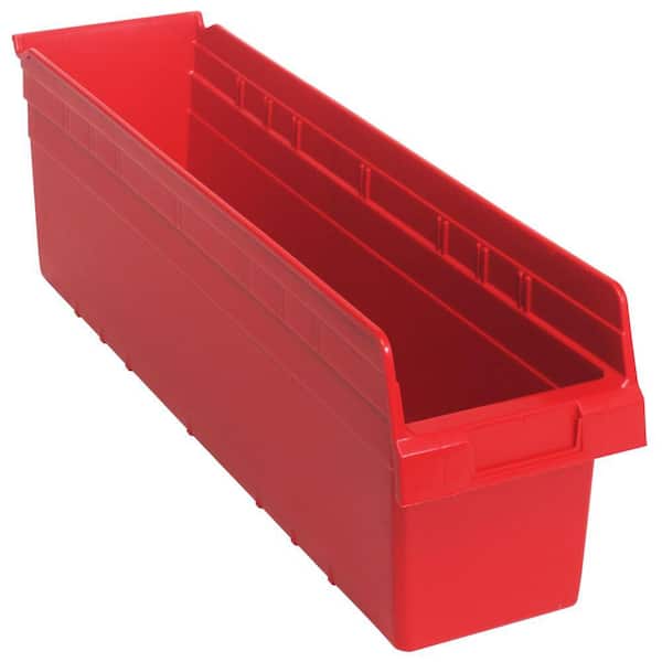 QUANTUM STORAGE SYSTEMS Store-Max 8 in. Shelf 5.4 Gal. Storage Tote in Red (8-Pack)