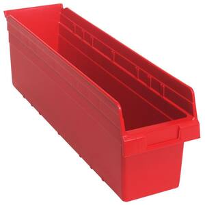 Store-Max 8 in. Shelf 5.4 Gal. Storage Tote in Red (8-Pack)