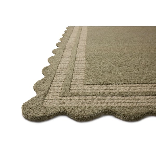 Chris Love Julia Scottie Olive / Pebble 3 ft. 6 in. x 5 ft. 6 in. Transitional Accent Rug