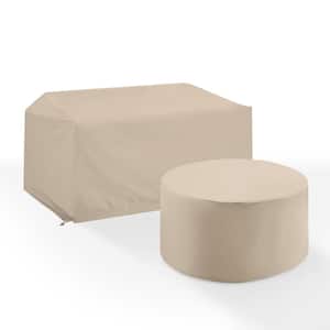 2-Pieces Tan Outdoor Furniture Cover Set