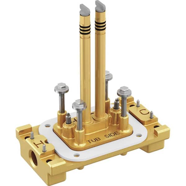 1-Handle Single Post Floor Mount Roman Tub Faucet Rough-In Kit Only with Stops