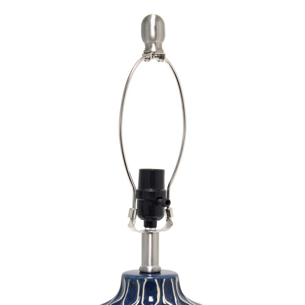 Sophisticated Blue and White Handpainted Resin Table Lamp