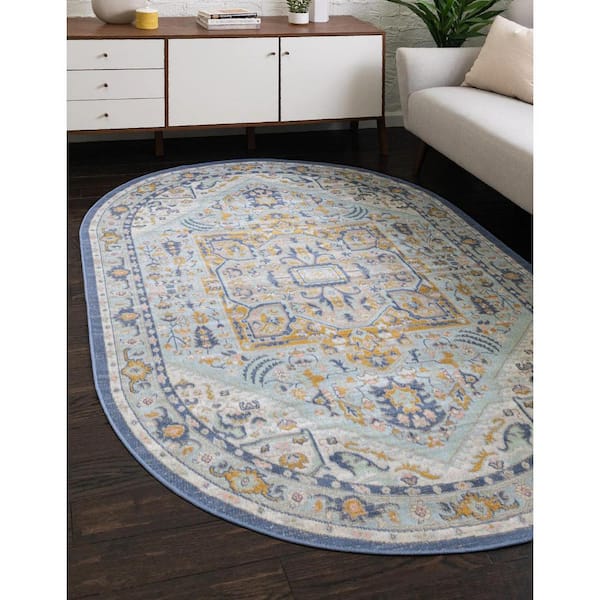 Whitney Milano Sky Blue 8 ft. x 10 ft. Area Rug