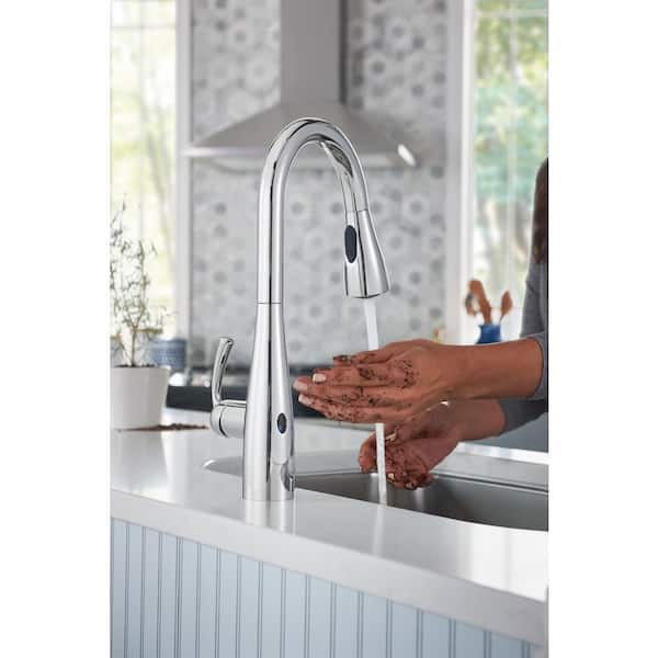 MOEN - Essie Touchless Single-Handle Pull-Down Sprayer Kitchen Faucet with MotionSense Wave and Power Clean in Chrome
