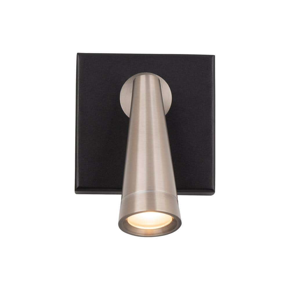 Arne Adjustable LED Swing Arm Wall Sconce in Black and Nickel