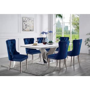 Kerrydale Navy Flannelette Tufted Dining Chair (Set of 2)