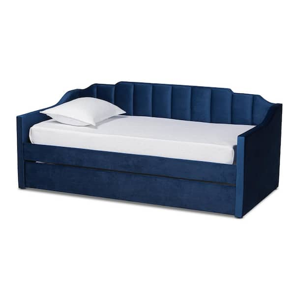 Baxton Studio Lennon Blue Twin Size Daybed with Trundle 186 11466