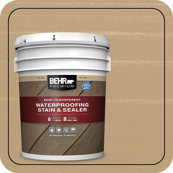 5 gal. #ST-337 Pinto White Semi-Transparent Waterproofing Exterior Wood Stain and Sealer